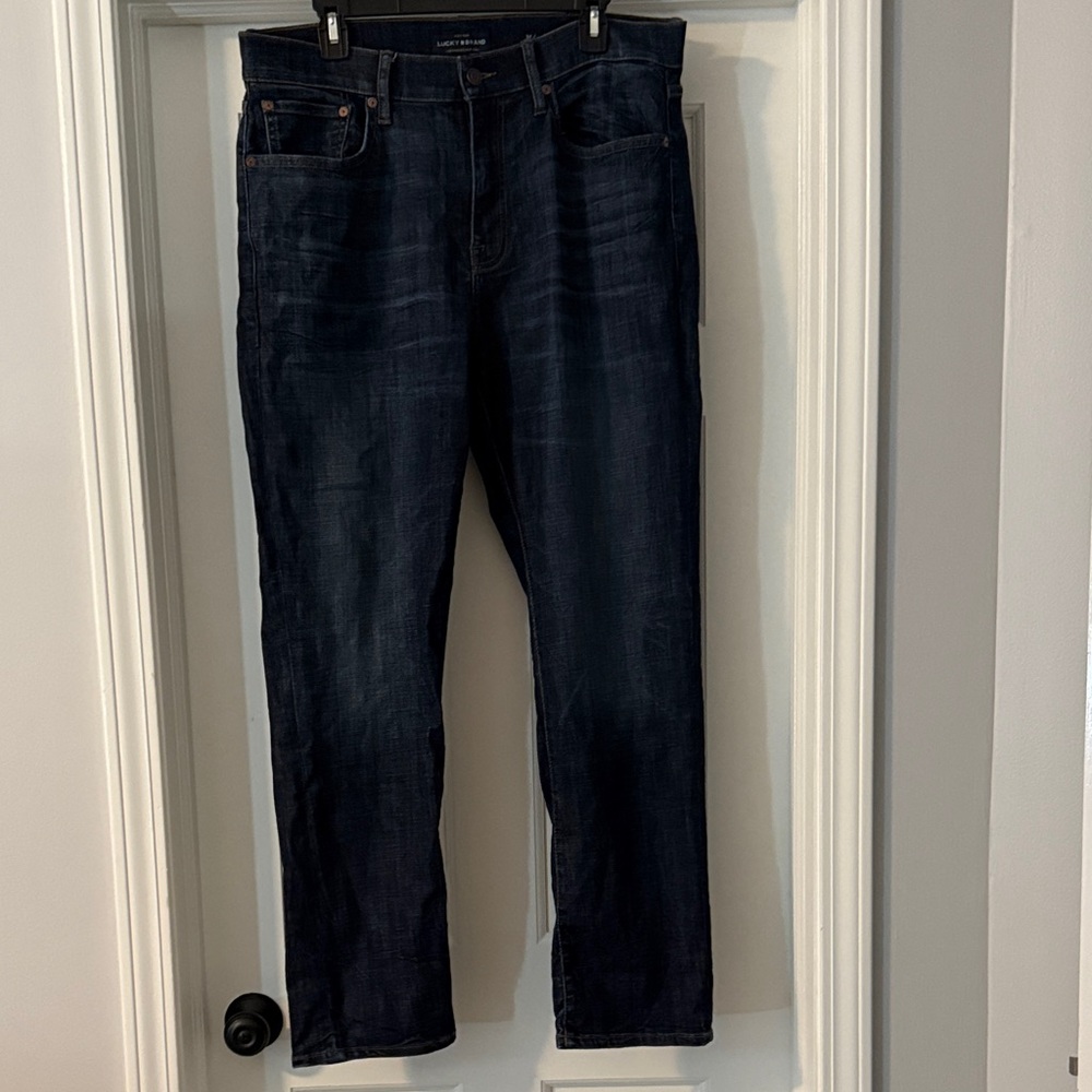 Lucky Brand Men's Deep Indigo Straight Jeans 34 x 32